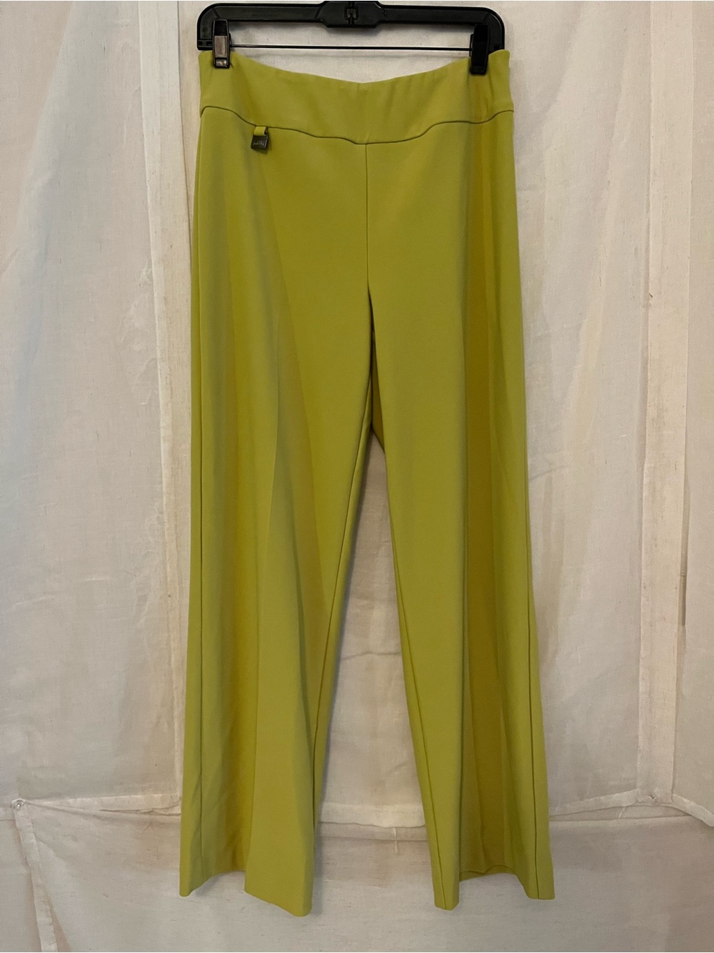Joseph Ribkoff Wide-Leg Ponte Pants in Chartreuse Green